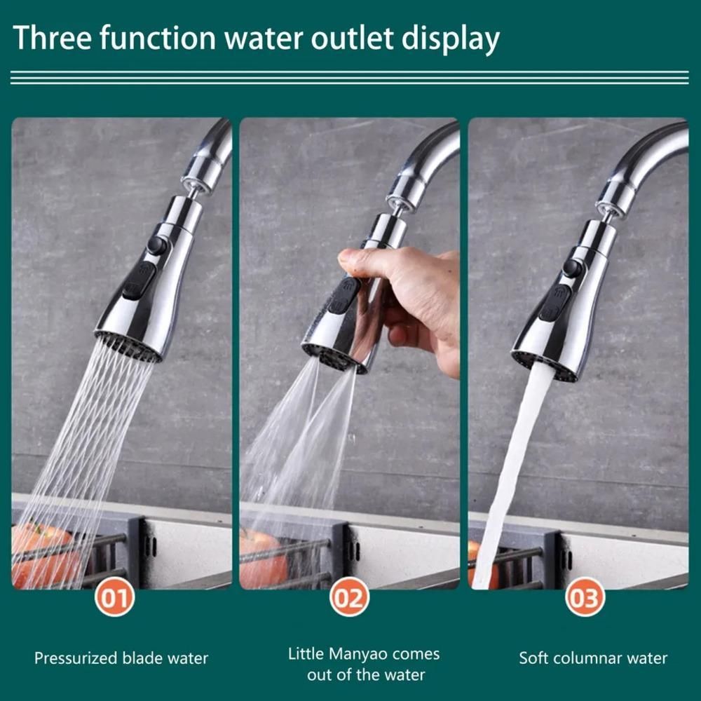 3-Mode Stainless Steel Kitchen Sink Faucet